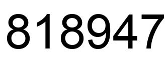 Number 818947 black image