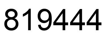 Number 819444 black image
