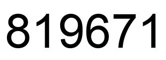 Number 819671 black image