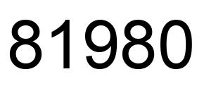 Número 81980 imagen negro