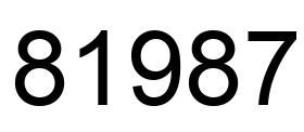 Número 81987 imagen negro