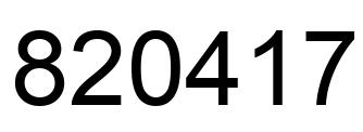 Number 820417 black image