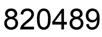 Number 820489 black image