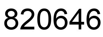 Number 820646 black image