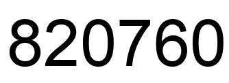 Number 820760 black image