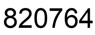 Number 820764 black image