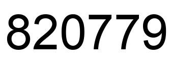 Number 820779 black image