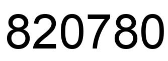 Number 820780 black image