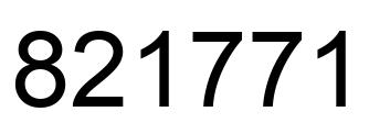 Number 821771 black image
