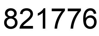 Number 821776 black image