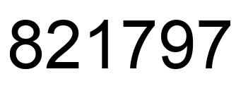 Number 821797 black image