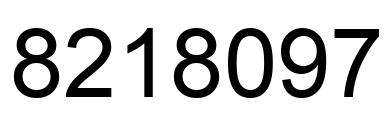 Number 8218097 black image