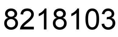 Number 8218103 black image