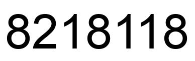 Number 8218118 black image