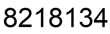 Number 8218134 black image