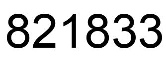 Number 821833 black image