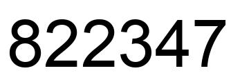 Número 822347 imagen negro