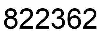 Number 822362 black image