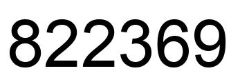 Number 822369 black image