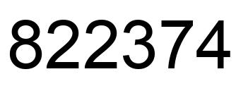 Number 822374 black image