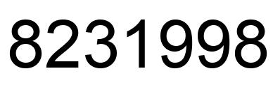 Número 8231998 imagen negro