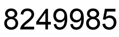 Number 8249985 black image