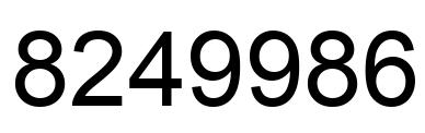 Number 8249986 black image