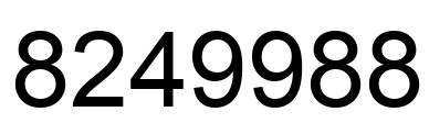 Number 8249988 black image