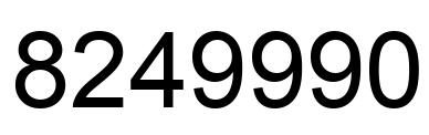 Number 8249990 black image