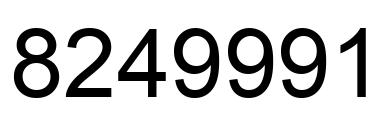Number 8249991 black image
