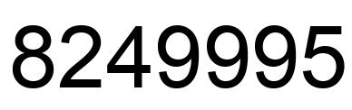 Number 8249995 black image