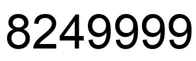 Number 8249999 black image
