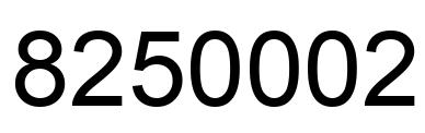 Number 8250002 black image