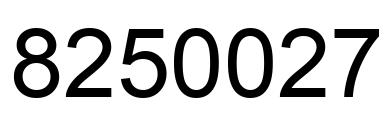 Number 8250027 black image
