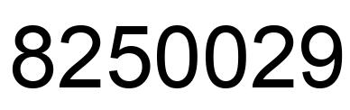 Number 8250029 black image