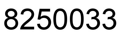 Número 8250033 imagen negro