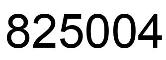 Number 825004 black image