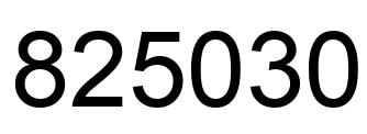 Number 825030 black image