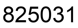 Number 825031 black image
