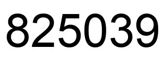 Number 825039 black image