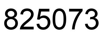 Number 825073 black image