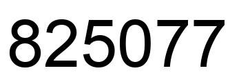 Number 825077 black image