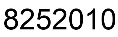 Number 8252010 black image