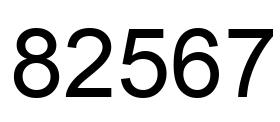 Number 82567 black image