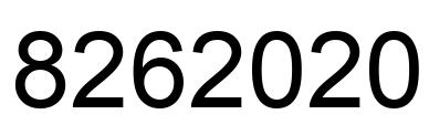 Number 8262020 black image