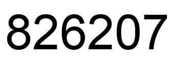 Number 826207 black image