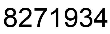Número 8271934 imagen negro