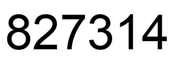 Number 827314 black image