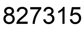 Number 827315 black image