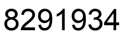 Número 8291934 imagen negro